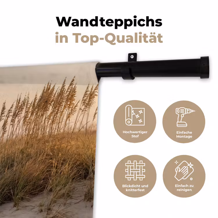 Duinlandschap - Zonsondergang - Strand Wandkleed katoen klein -tsfeer2_DE