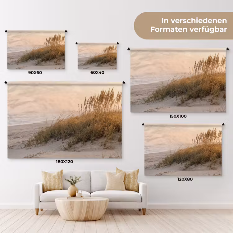 Duinlandschap - Zonsondergang - Strand Wandkleed katoen klein -tsfeer8_DE