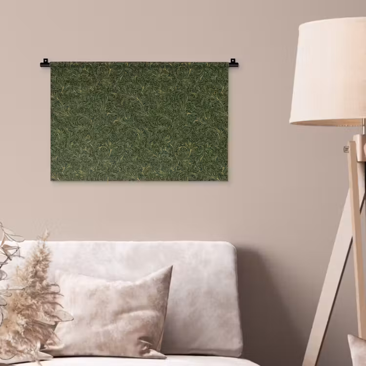 Donker - Groen - Krullend - Botanisch Wandkleed katoen klein 269 -sfeer4