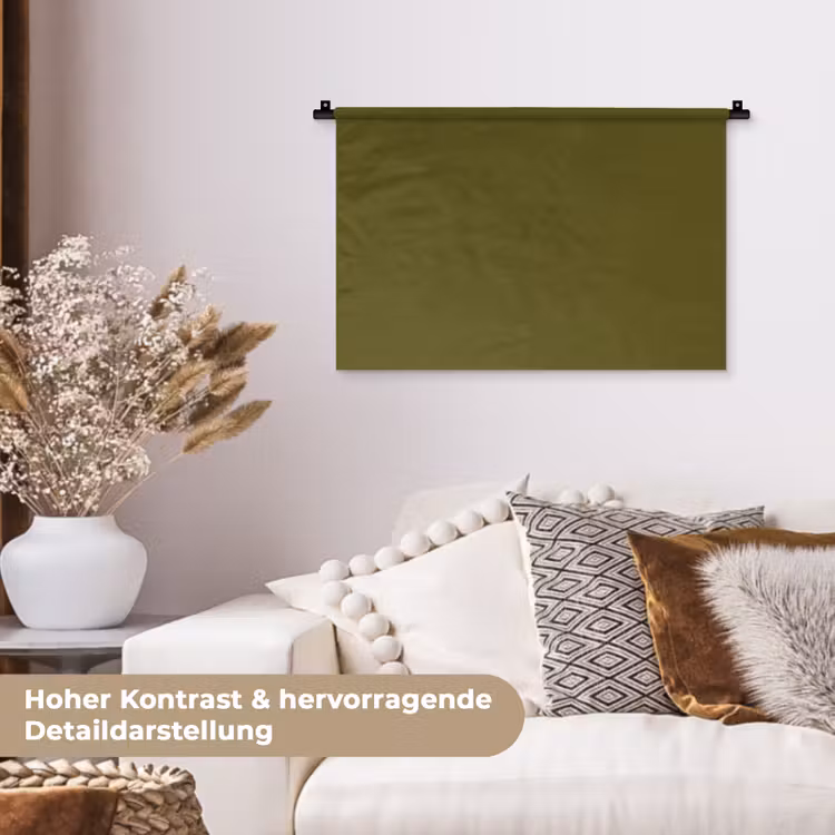 Dark - Olive - Groen Wandkleed katoen klein 269 -tsfeer1_DE