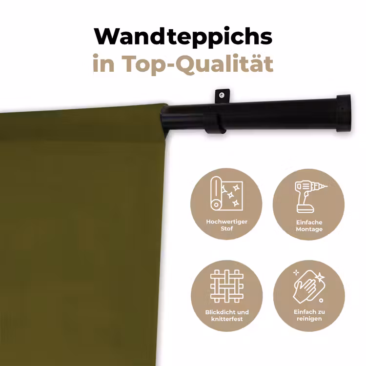 Dark - Olive - Groen Wandkleed katoen klein 269 -tsfeer2_DE