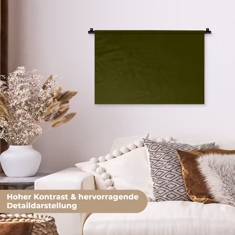 Dark - Olive - Groen Wandkleed katoen klein 269 -tsfeer1_DE