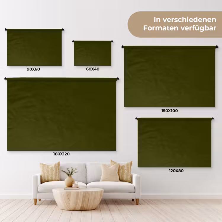Dark - Olive - Groen Wandkleed katoen klein 269 -tsfeer8_DE