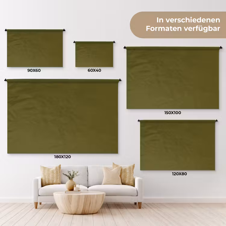Dark - Olive - Groen Wandkleed katoen klein 269 -tsfeer8_DE