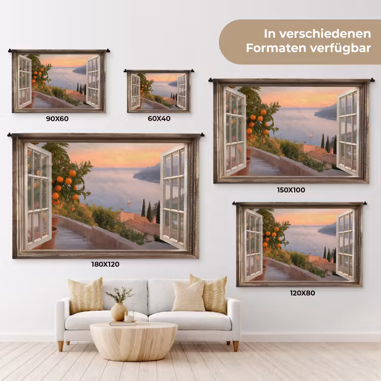 Doorkijk - Uitzicht - Meer - Landschap Wandkleed katoen klein -tsfeer8_DE