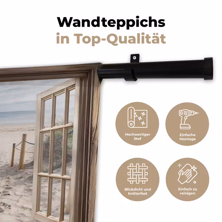 Doorkijk - Strand - Duinen - Pad - Landschap Wandkleed katoen klein -tsfeer2_DE