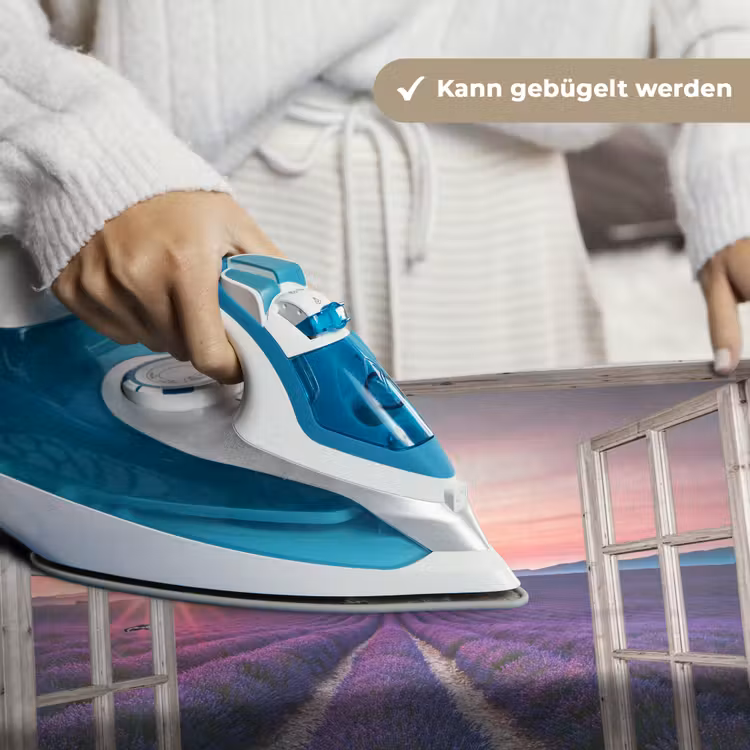 Doorkijk - Lavendel - Bloemen - Hout - Zonsondergang - Paars Wandkleed katoen klein -tsfeer9_DE