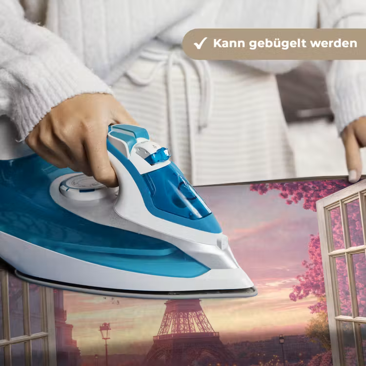Doorkijk - Parijs - Eiffeltoren - Roze - Kersenbloesem Wandkleed katoen klein -tsfeer9_DE