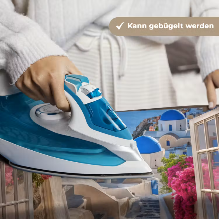 Doorkijk - Santorini - Landschap - Blauw - Grieks Wandkleed katoen klein -tsfeer9_DE