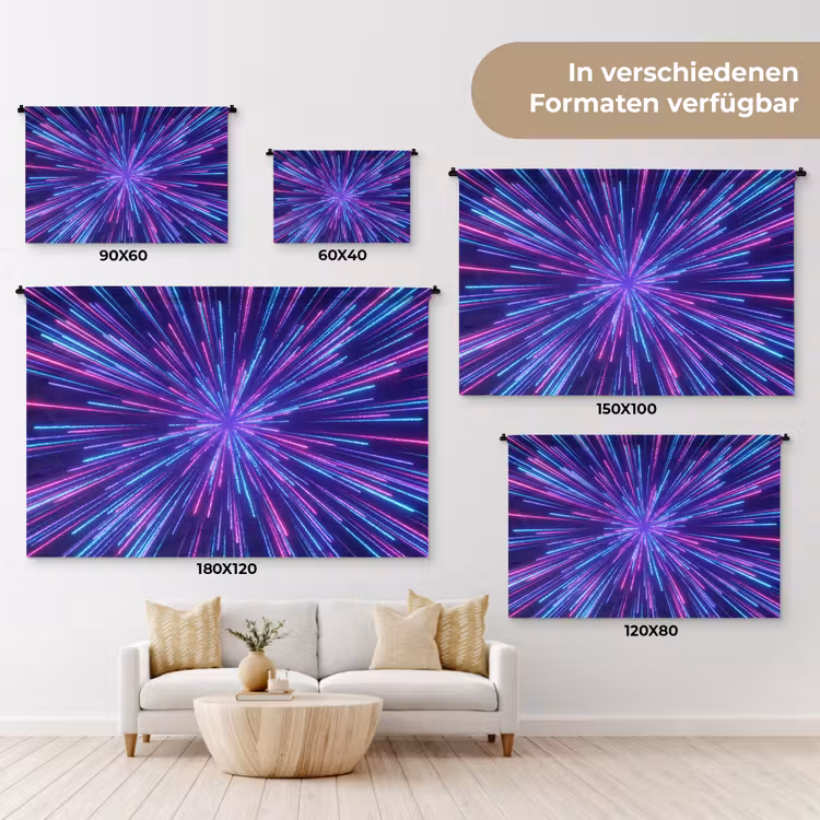 Dynamisch - Ruimte - Kleurrijk Wandkleed katoen klein -tsfeer8_DE