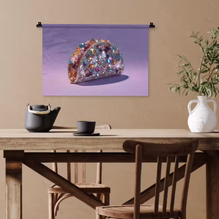 Edelstenen - Glitters - Paars - Kleurrijk Wandkleed katoen klein -sfeer6