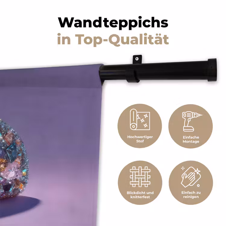 Edelstenen - Glitters - Paars - Kleurrijk Wandkleed katoen klein -tsfeer2_DE