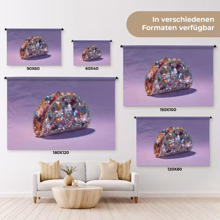 Edelstenen - Glitters - Paars - Kleurrijk Wandkleed katoen klein -tsfeer8_DE
