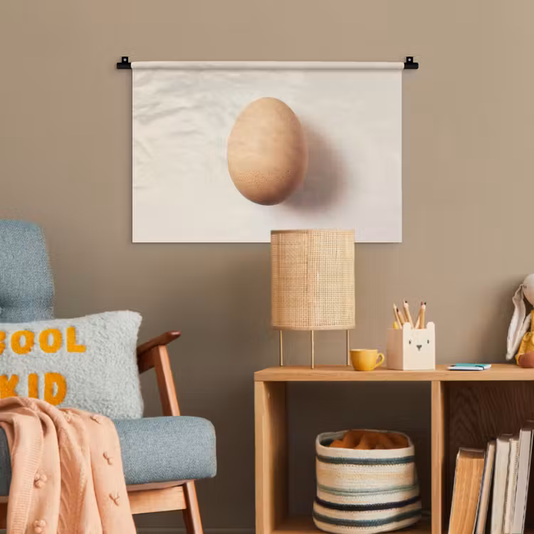 Ei - Beige - Ovaal - Egaal Wandkleed katoen klein -wsfeer4_kind