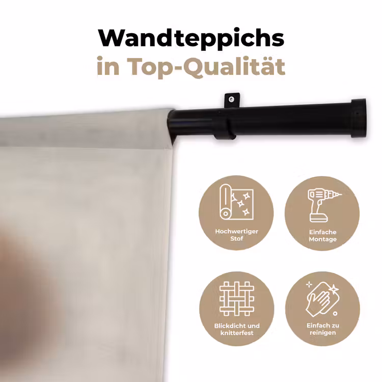 Ei - Beige - Ovaal - Egaal Wandkleed katoen klein -tsfeer2_DE