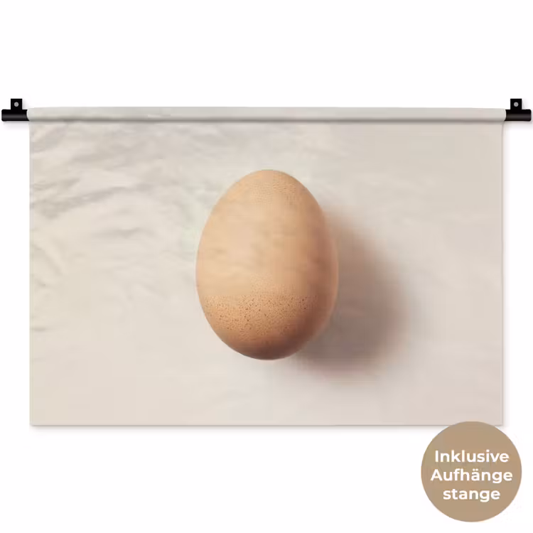 Ei - Beige - Ovaal - Egaal Wandkleed katoen klein -t3d_DE