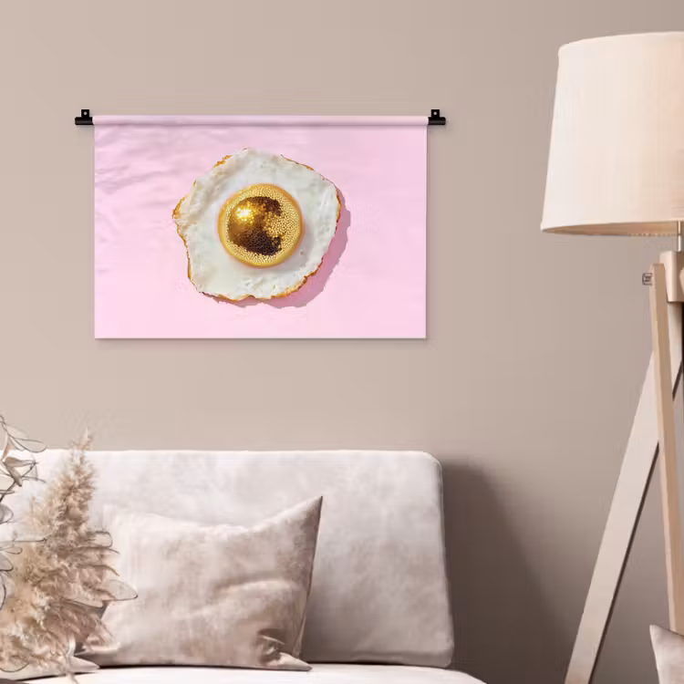 Ei - Disco - Ontbijt - Glitter Wandkleed katoen klein -sfeer4
