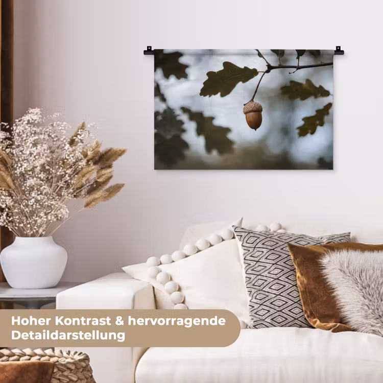 Eikel - Eikenblad - Bos - Herfst - Natuur Wandkleed katoen klein -tsfeer1_DE