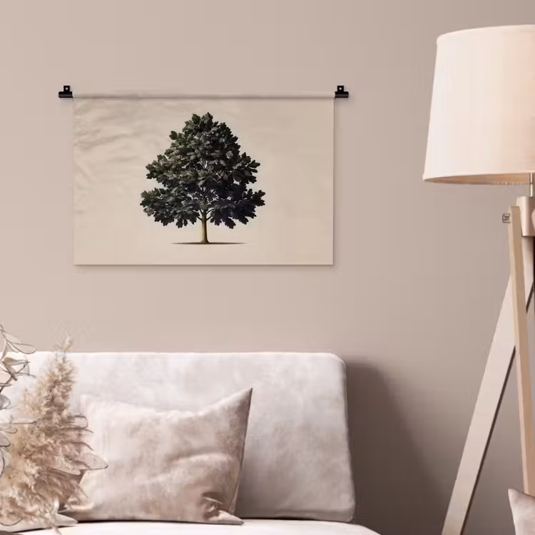 Eikenboom - Schaduw - Egaal Wandkleed katoen klein -sfeer4