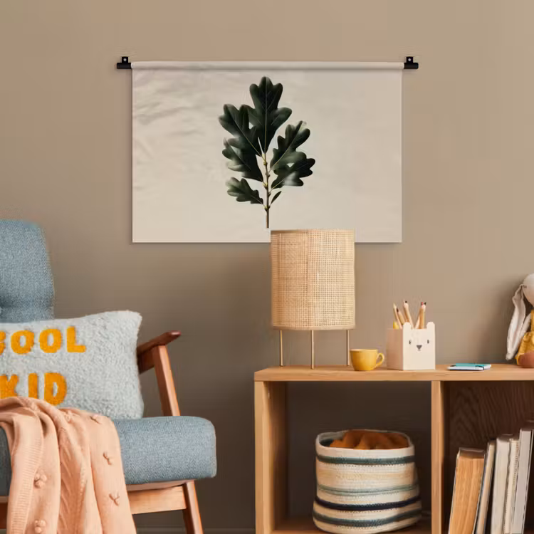 Eikenbladeren - Beige - Groen - Golvende randen Wandkleed katoen klein -wsfeer4_kind