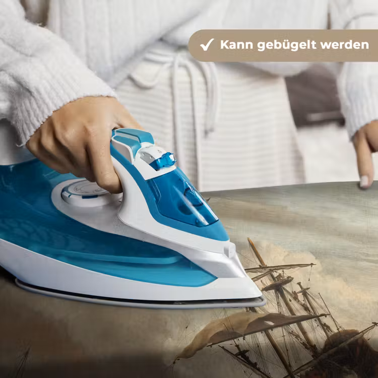 Een schip in volle zee bij vliegende storm - Schilderij van Willem van de Velde Wandkleed katoen klein -tsfeer9_DE