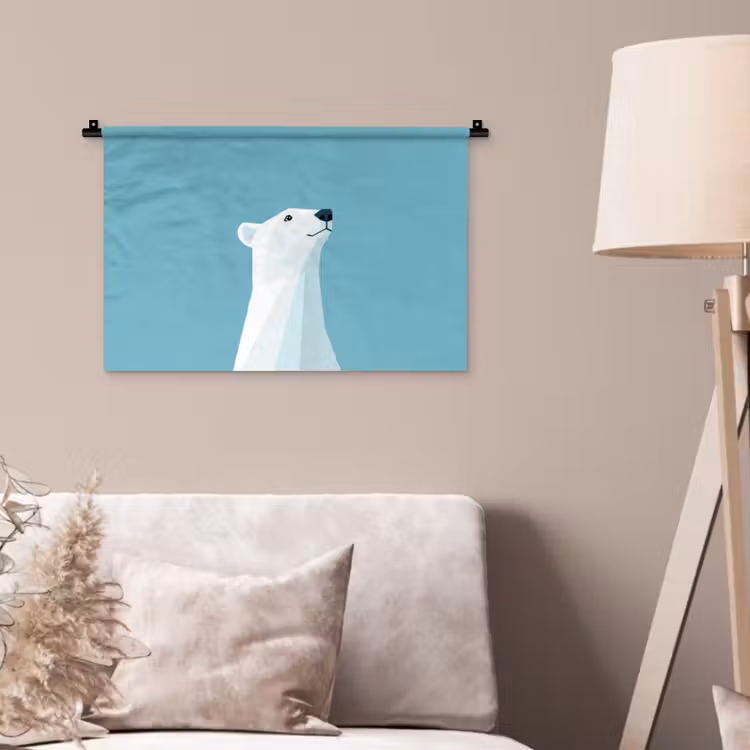 Ijsbeer - Lichtblauw - Minimalistisch Wandkleed katoen klein -sfeer4