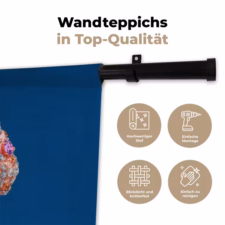 Ijsje - Hoorntje - Steentjes - Blauw Wandkleed katoen klein -tsfeer2_DE