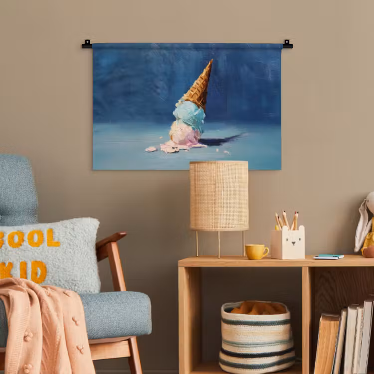 Ijshoorn - Bolletjes - Smelt - Roze Wandkleed katoen klein -wsfeer4_kind