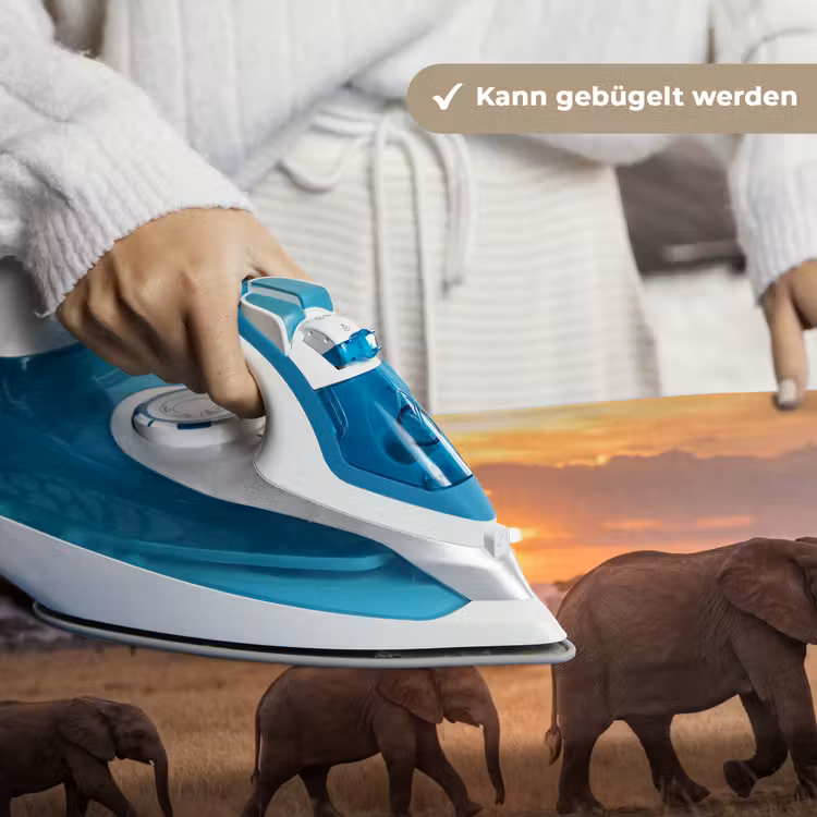 Olifanten - Savanne - Zonsondergang - Afrika - Warm Wandkleed katoen klein -tsfeer9_DE