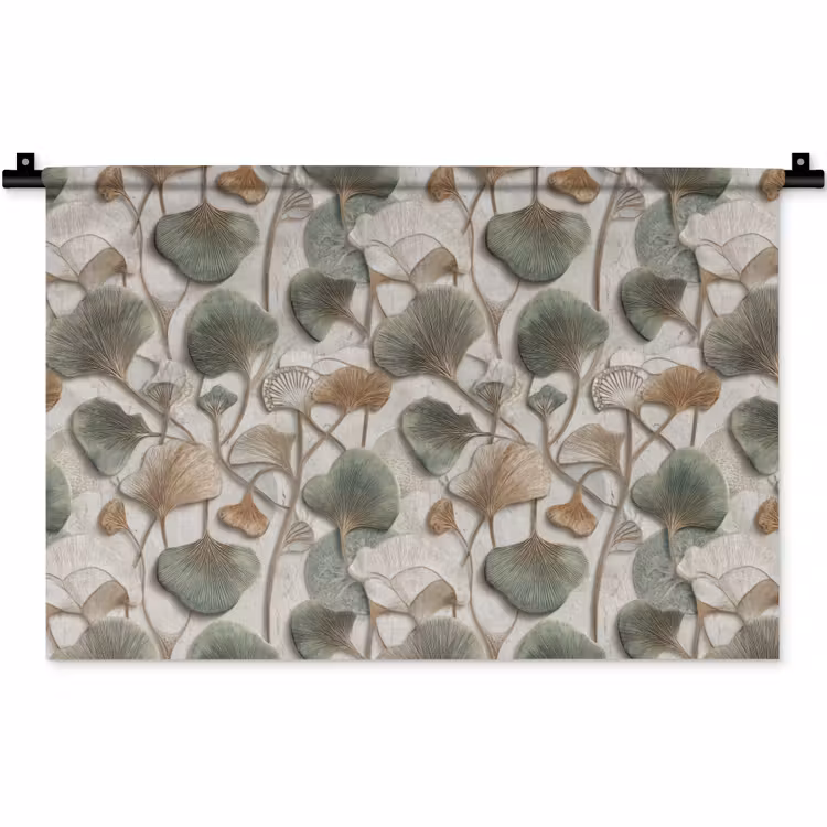 Elegant - Bladeren - Groen Wandkleed katoen klein 269 -zz3d