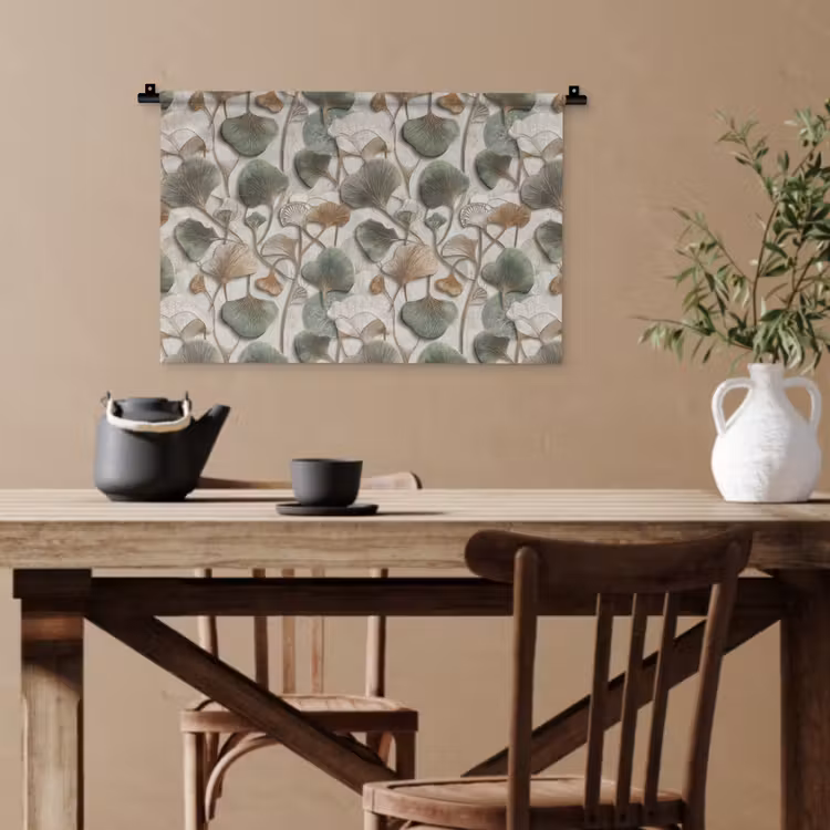Elegant - Bladeren - Groen Wandkleed katoen klein 269 -sfeer6