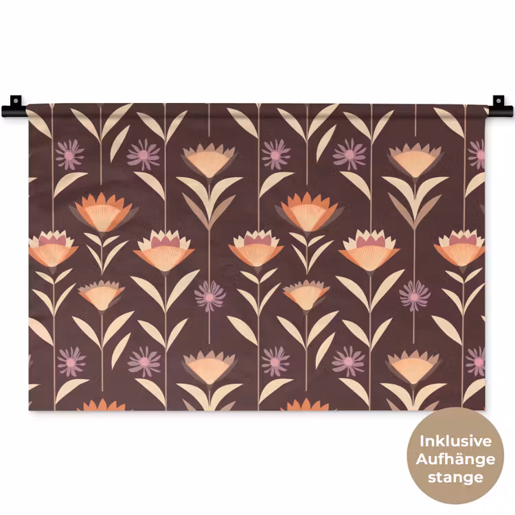 Elegant - Retro - Bruin Wandkleed katoen klein 269 -t3d_DE