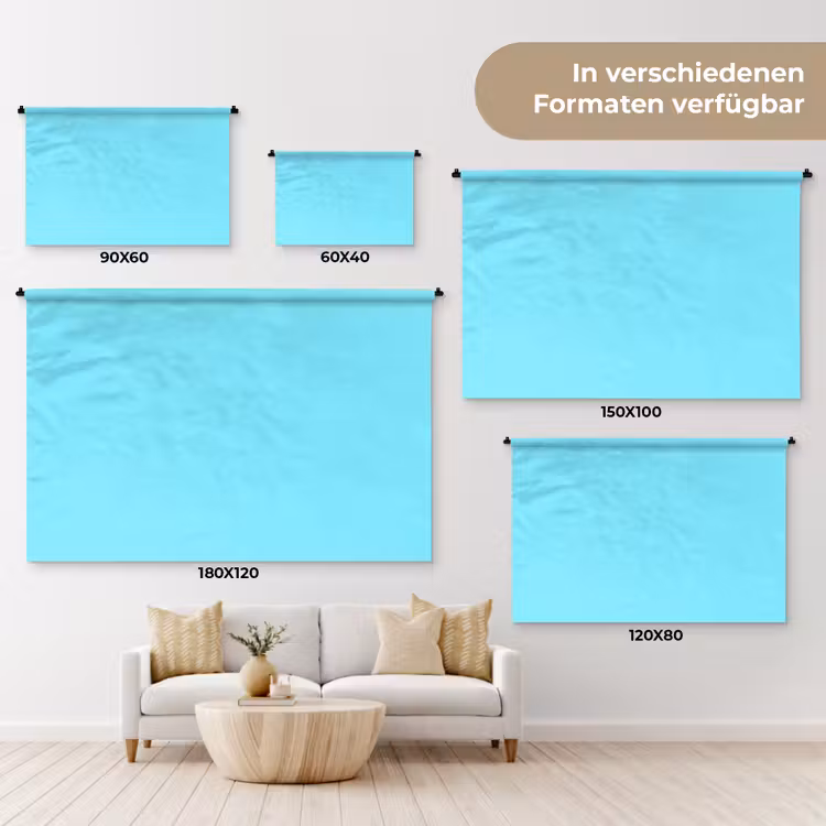 Electric - Cyan - Blauw Wandkleed katoen klein 269 -tsfeer8_DE
