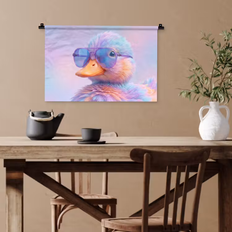Eend - bril - Pastel Wandkleed katoen klein -sfeer6