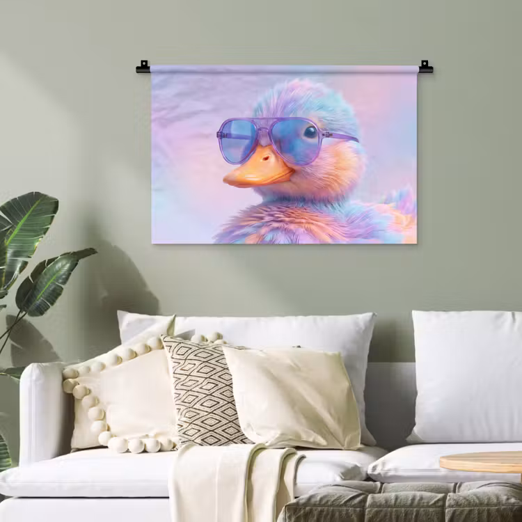 Eend - bril - Pastel Wandkleed katoen klein -sfeer7