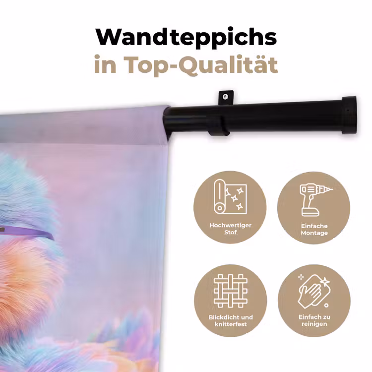 Eend - bril - Pastel Wandkleed katoen klein -tsfeer2_DE