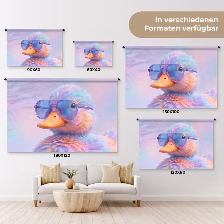 Eend - bril - Pastel Wandkleed katoen klein -tsfeer8_DE