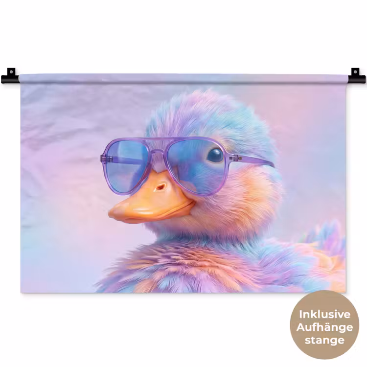 Eend - bril - Pastel Wandkleed katoen klein -t3d_DE