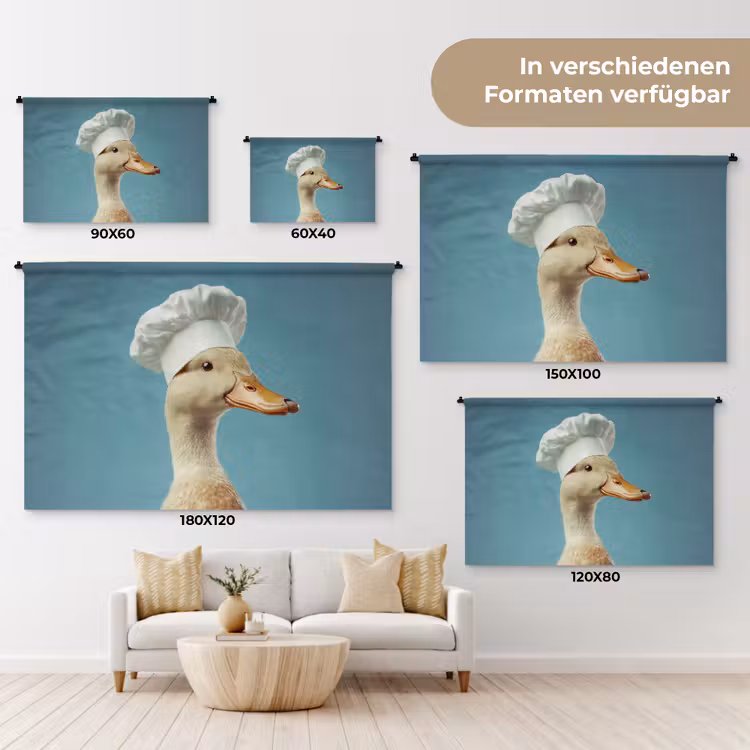 Eend - Koksmuts - Cute - Vogel Wandkleed katoen klein -tsfeer8_DE