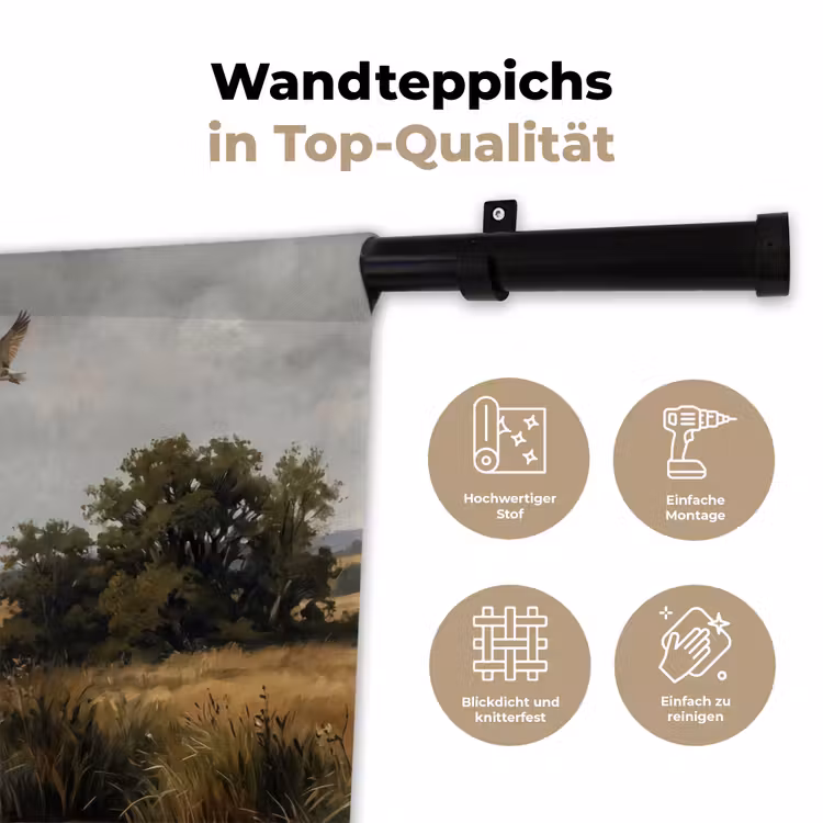 Eenden - Rivier - Landschap - Vlucht - Nostalgisch Wandkleed katoen klein -tsfeer2_DE