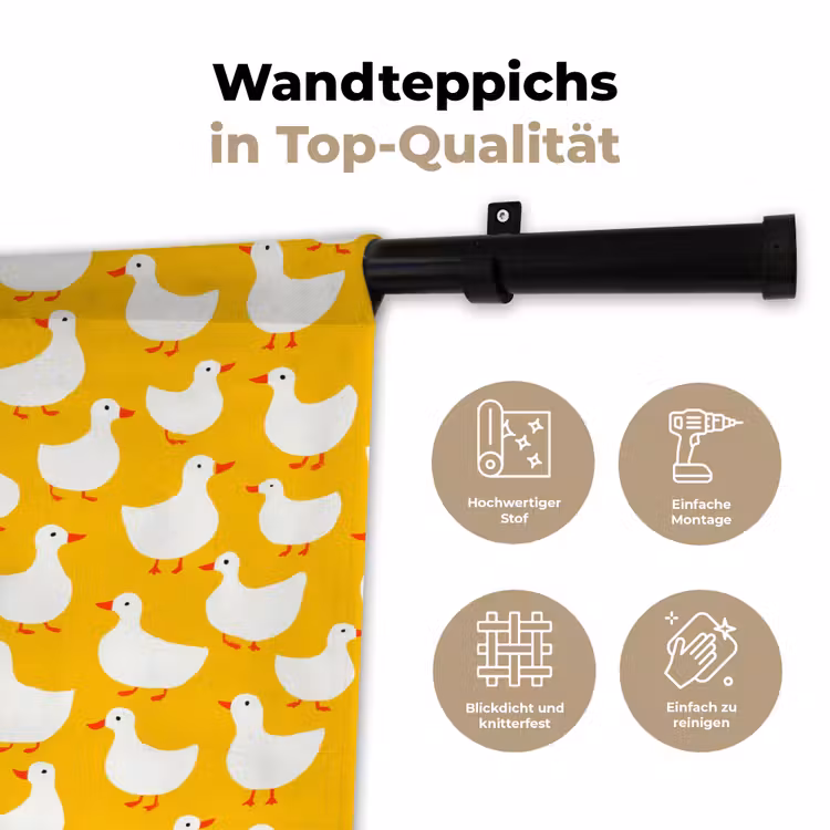 Eendjes - Patroon - Geel Wandkleed katoen klein 269 -tsfeer2_DE