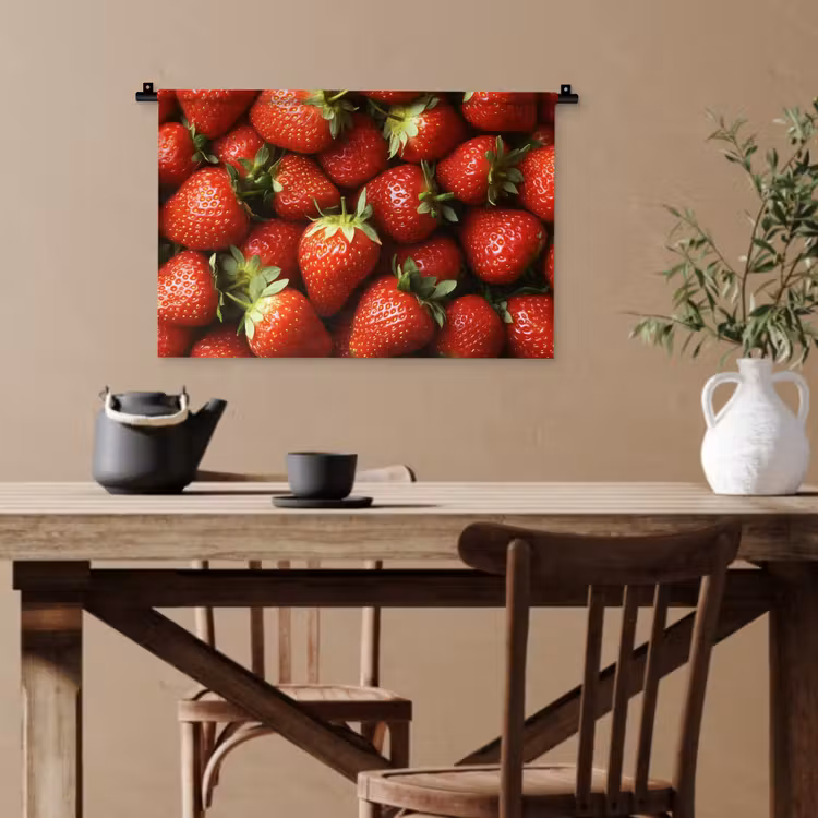 Aardbei - Fruit - Rood Wandkleed katoen klein -sfeer6