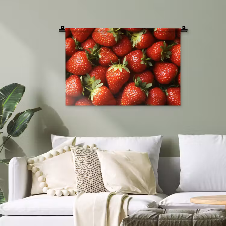 Aardbei - Fruit - Rood Wandkleed katoen klein -sfeer7