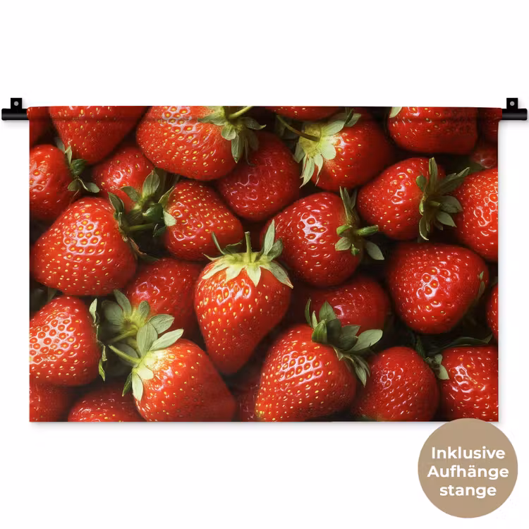 Aardbei - Fruit - Rood Wandkleed katoen klein -t3d_DE