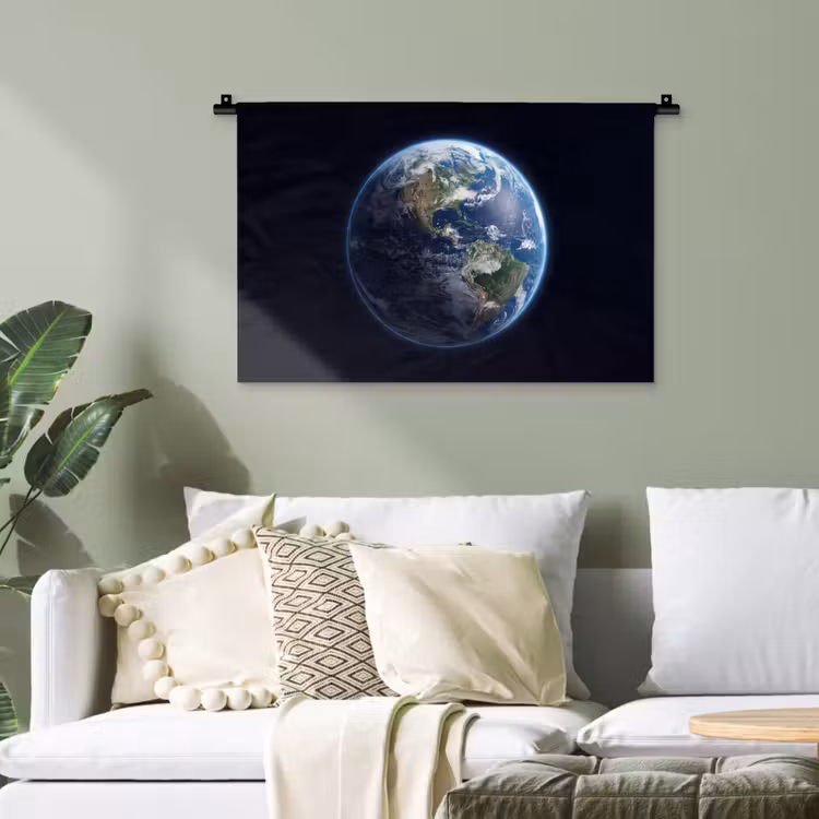 Wandteppich - Erde – Weltraum – Kosmos - Aarde - Ruimte - Kosmos Wandkleed katoen klein