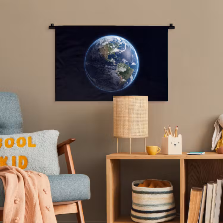 Wandteppich - Erde – Weltraum – Kosmos - Aarde - Ruimte - Kosmos Wandkleed katoen klein