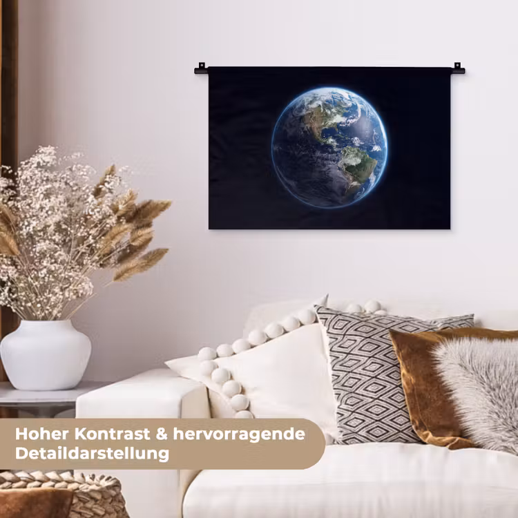 Wandteppich - Erde – Weltraum – Kosmos - Aarde - Ruimte - Kosmos Wandkleed katoen klein
