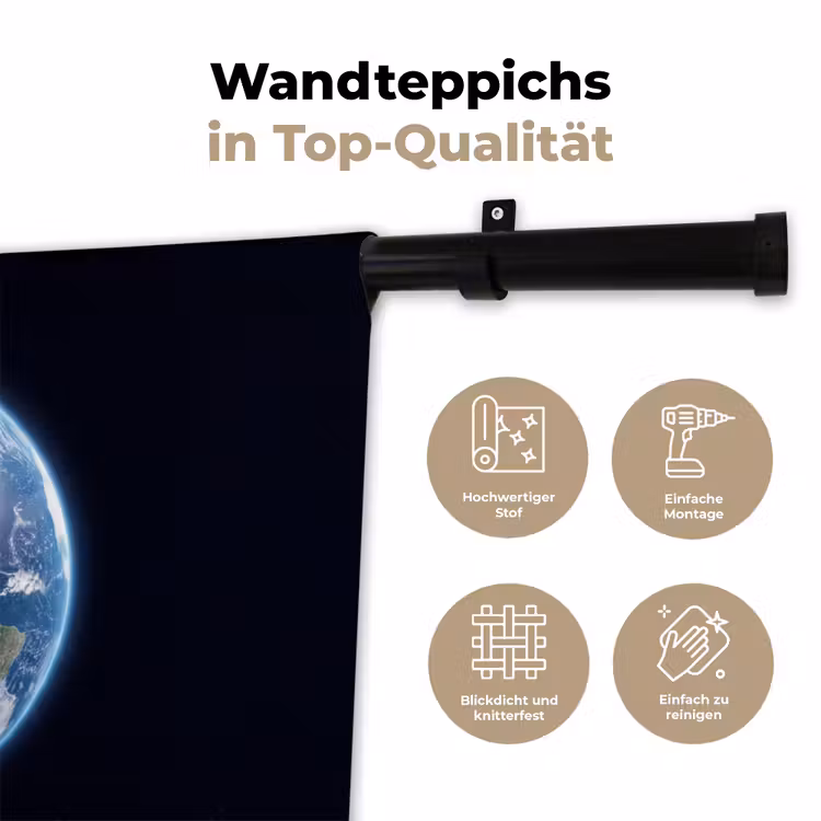 Wandteppich - Erde – Weltraum – Kosmos - Aarde - Ruimte - Kosmos Wandkleed katoen klein