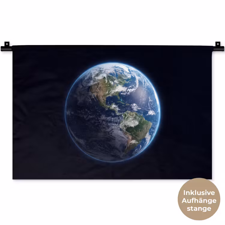 Wandteppich - Erde – Weltraum – Kosmos - Aarde - Ruimte - Kosmos Wandkleed katoen klein