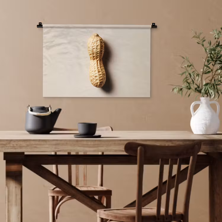 Pinda - Ruw - Beige Wandkleed katoen klein -sfeer6